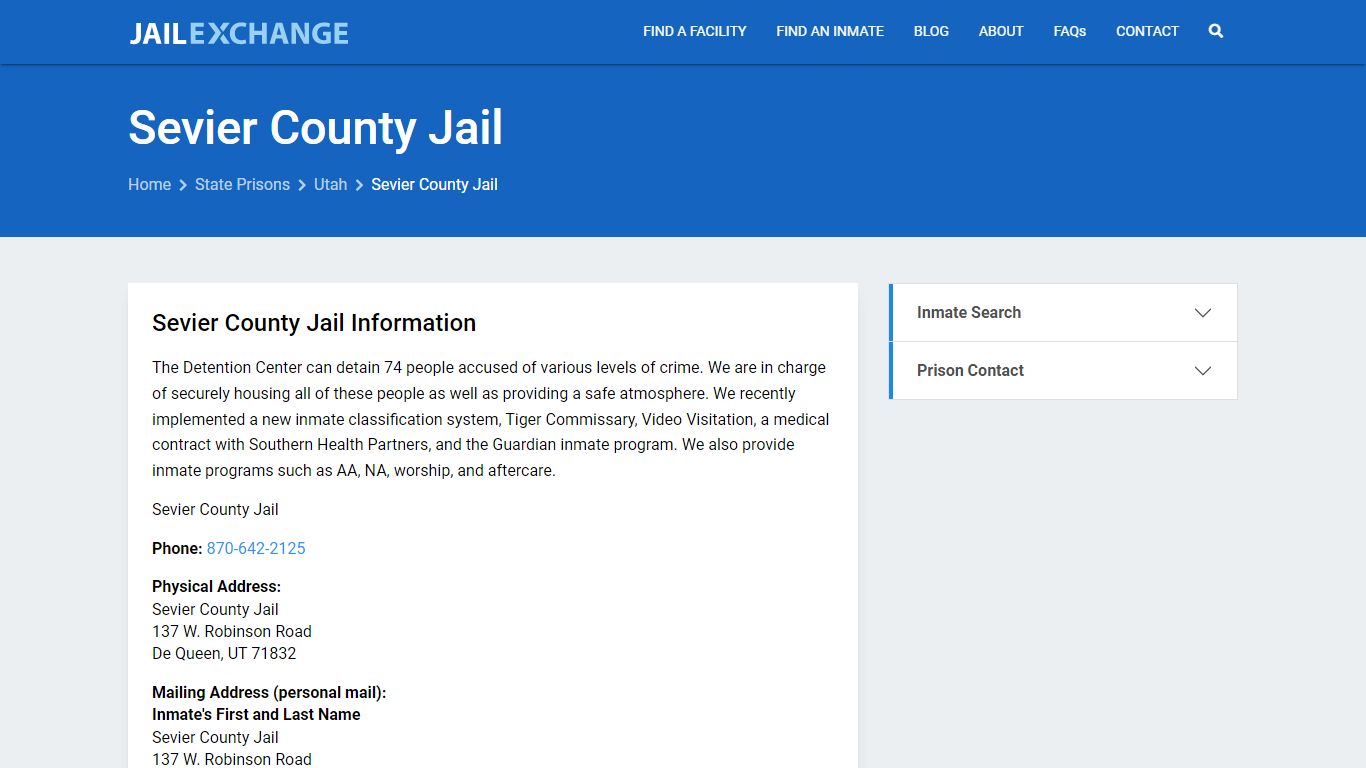 Sevier County Jail Inmate Search, UT - Jail Exchange